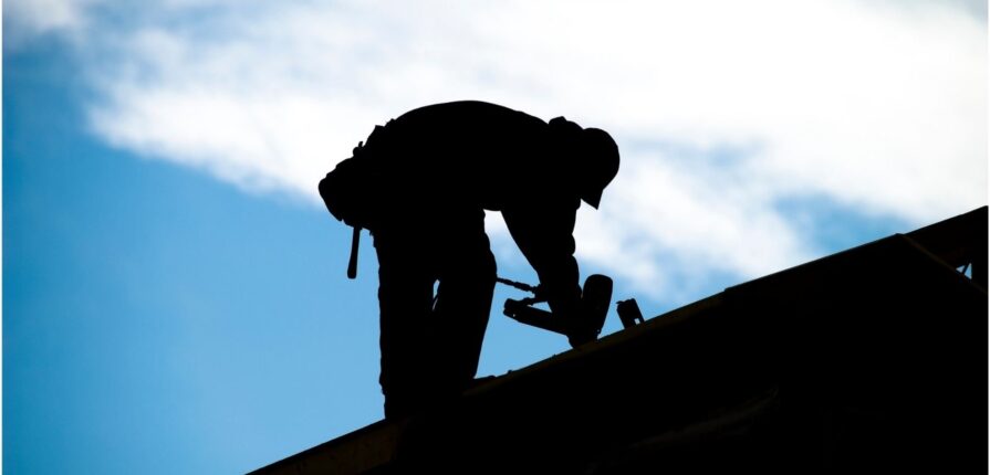 Roofer Using Nail Gun Shingling | RME Roofing